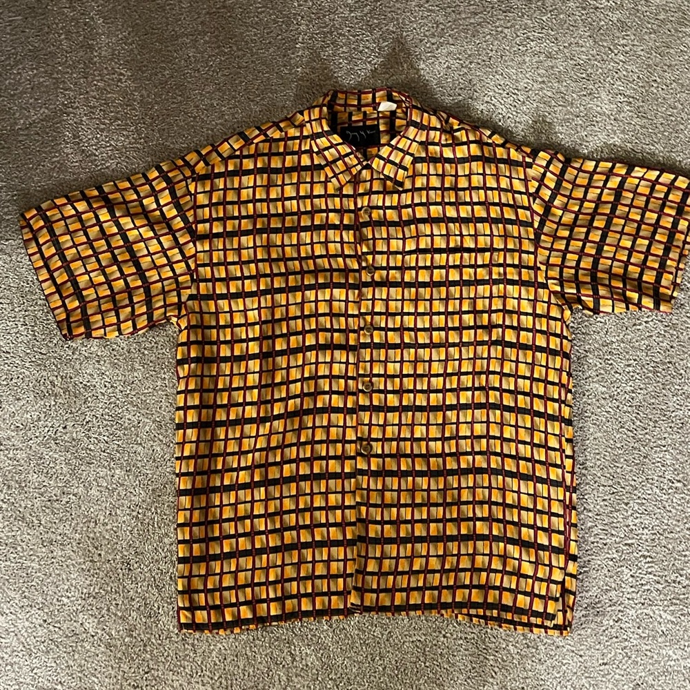Vintage Rayon Button-Up Short Sleeve Shirt – Men’s XL